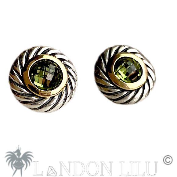 David Yurman Cable Classics Peridot Earrings - Picture 6 of 7